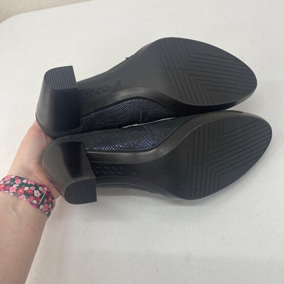 Ecco Shape 55 Plateau Stack Shootie Leather Pump Slip On Shoe Womens 40 US 9-9.5 - Picture 9 of 9